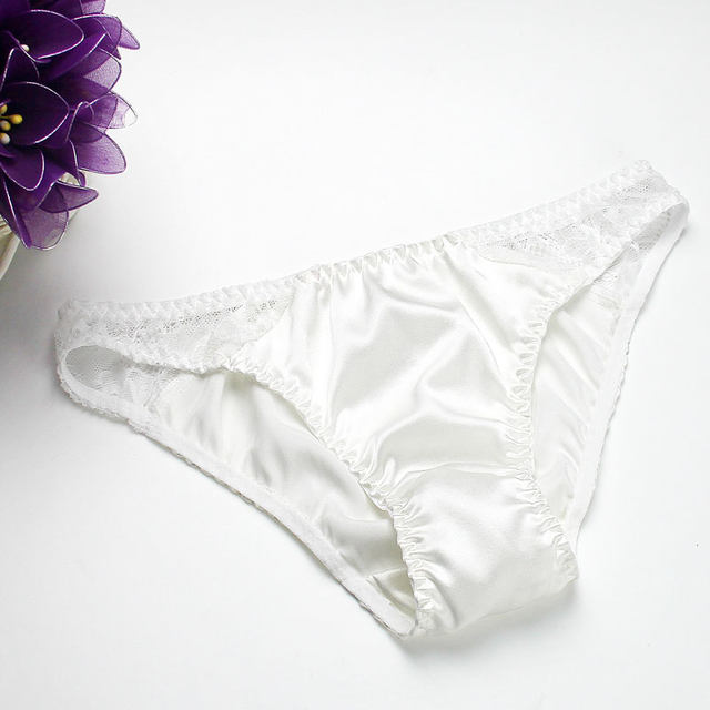 Tang Jingsi ສົ່ງຟຣີ Mulberry Silk Sexy Silk Lace Panties Breathable ແອວຕ່ໍາສະດວກສະບາຍ Briefs 1 ຊອງ