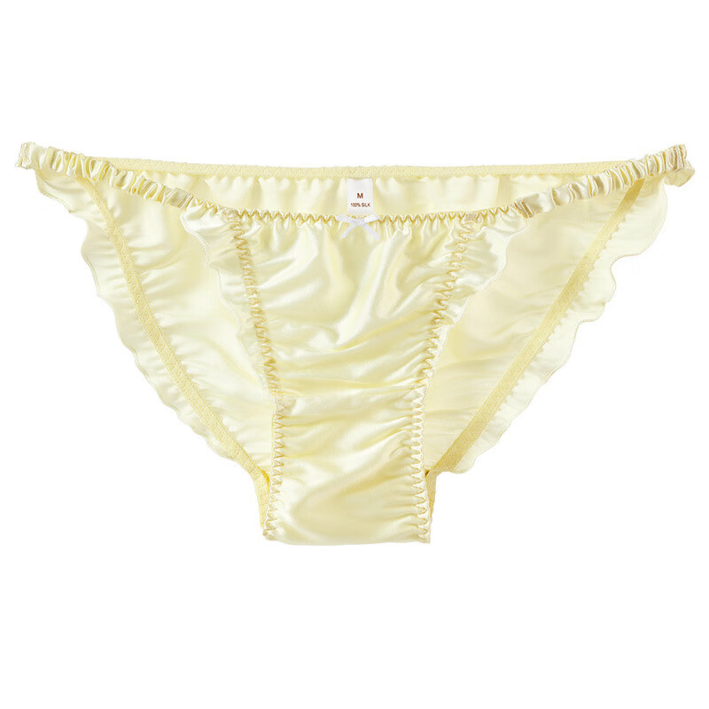 New French Style Women's 100% Mulberry Silk Underwear, Ultra-Thin Edge Silk Ruffle Briefs, Pure Desire Bikini New French Style Women's 100% Mulberry Silk Underwear, Ultra-Thin Edge Silk Ruffle Briefs, Pure Desire Bikini