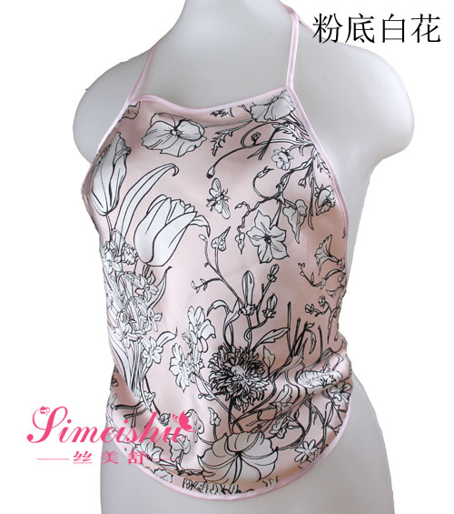 Sexy khó để thoát khỏi 100% silk vòng cổ in sexy dành cho người lớn lụa tạp dề ladies đồ lót đồ ngủ