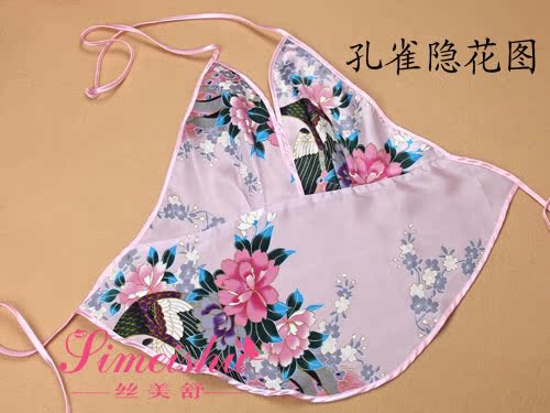 Nữ thần sexy 100% lụa V-Cổ in lụa tạp dề ladies đồ lót đồ ngủ sexy bụng người lớn