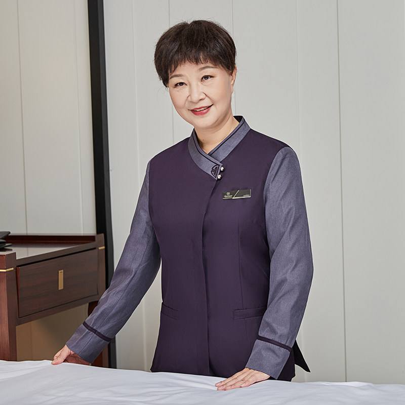 Clean Clothing Long Sleeve Spring Autumn Clothing Hotel Guest Room Auntie Attendant Property Cleaning Work Suit for men and women Customized