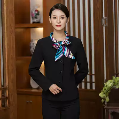 Hotel front desk professional set female restaurant waiter long sleeve autumn and winter Foreman manager cash register work suit