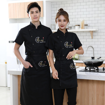 Hotel catering kitchen kitchen chef clothing Chinese style chef overalls mens short-sleeved summer breathable thin clothes