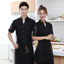Hotel chef overalls Male summer chef uniform large size short sleeve breathable hotel dining canteen rear kitchen clothing