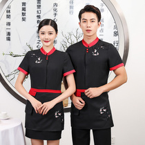 New Chinese catering waiter work clothes short-sleeved female summer Chinese restaurant hotel hotel hot pot shop staff clothes