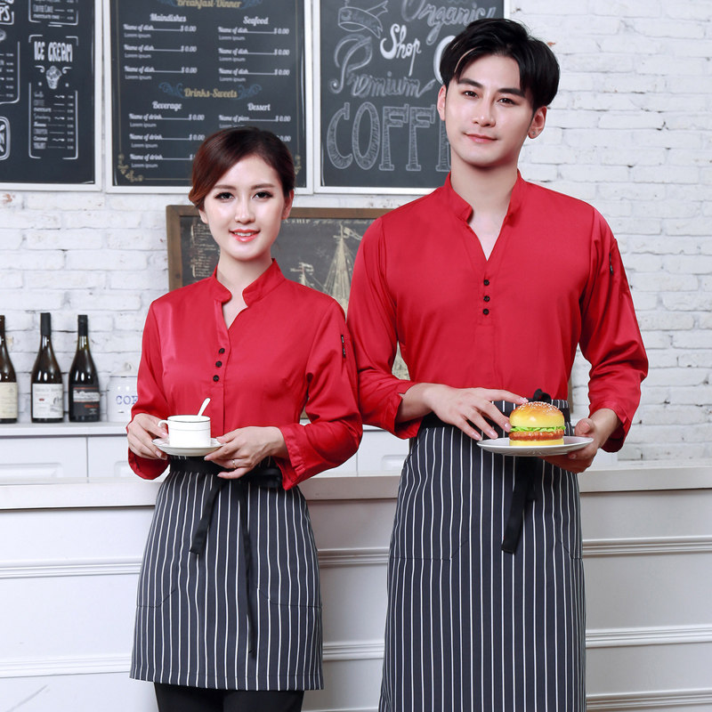 Hotel work clothes, long-sleeved waiter work clothes, spring and autumn clothes, fast food, western restaurants, McDonald's restaurant uniforms