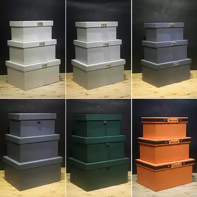 Huaren leather modern new Chinese jewelry box storage box decorative box decorative box jewelry box model room soft decoration storage