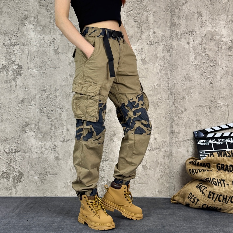 Personalized Patchwork Camouflage Cargo Pants for Men and Women, Versatile for Spring and Summer, Street Fashion, Retro Washed Jogger Tactical Casual Pants Personalized Patchwork Camouflage Cargo Pants for Men and Women, Versatile for Spring and Summer, Street Fashion, Retro Washed Jogger Tactical Casual Pants