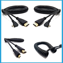 Micro HDMI to HDMI HD line Microsoft elbow video line telescopic Spring video line