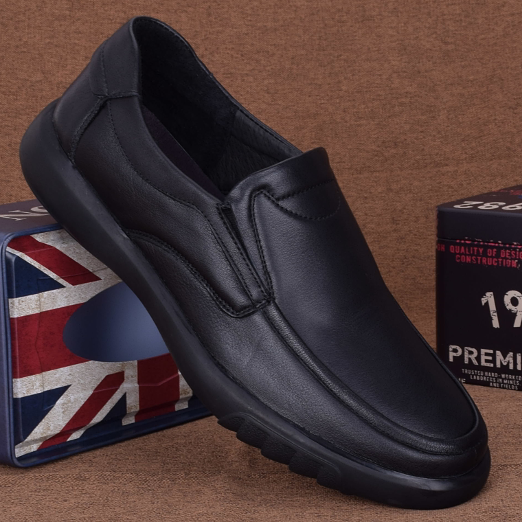 Business leather men's shoes spring and autumn top layer cowhide breathable soft bottom non-slip dad shoes men's casual leather shoes soft leather