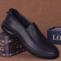 Casual Leather Shoes Man Soft Face Leather Wide Head Large Pier Layer Bull Leather Soft Bottom Breathable Genuine Leather Men Business Foreign Trade Men Shoes