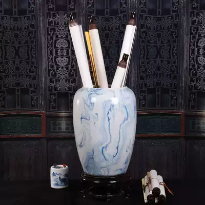 Jingdezhen ceramic calligraphy and painting storage tube painting barrel reel cylinder living room study floor floor quiver painting Vase
