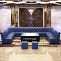 Customized ktv sofa combination European style karaoke bar deck clear bar coffee table UL type deck box deck sofa