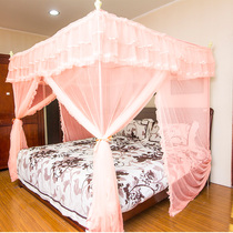 Mosquito net three door door without bracket white dust tent top double universal encryption household 1 8m bed court high-end