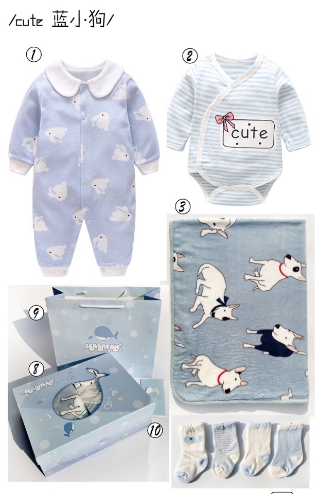 Chó cao cấp năm mới bé năm mới quần áo hộp quà tặng cotton sơ sinh hộp quà trăng tròn trăm ngày gói quà lớn 0-3 set đồ cho bé sơ sinh
