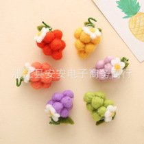 Three-dimensional wool felt poke poke music fruit hairpin accessories grape brooch DIY material mobile phone shell clothes decorations