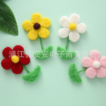 ins wool felt flower hairpin brooch bag decorative supplies material DIY bouquet small red flower handmade accessories