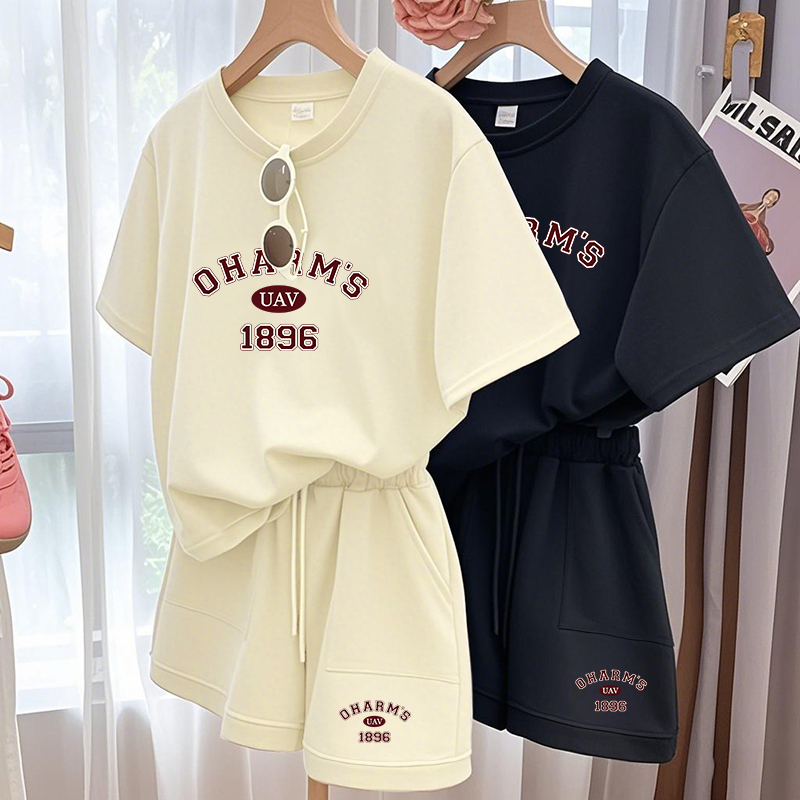 Pure Cotton Short-Sleeved Shorts Home Wear Women's 2026 Summer New Fashion Casual Two-Piece Set Pajamas Can Be Worn Outside Pure Cotton Short-Sleeved Shorts Home Wear Women's 2026 Summer New Fashion Casual Two-Piece Set Pajamas Can Be Worn Outside