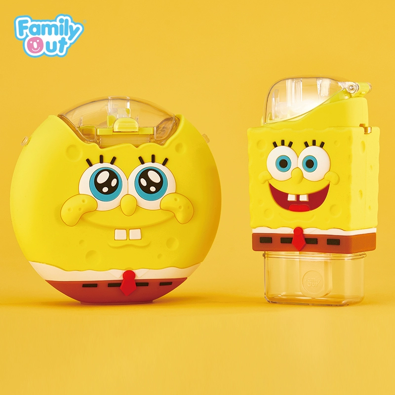 Familyout Where Rice Donuts Kettle SpongeBob Cool Water Cup Trẻ em Cốc nước Ấm đun nước với cốc rơm - Cup / Table ware / mài / Phụ kiện