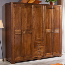 Four-Door Wardrobe home bedroom walnut-style light luxury modern minimalist wooden 1 8 M wardrobe