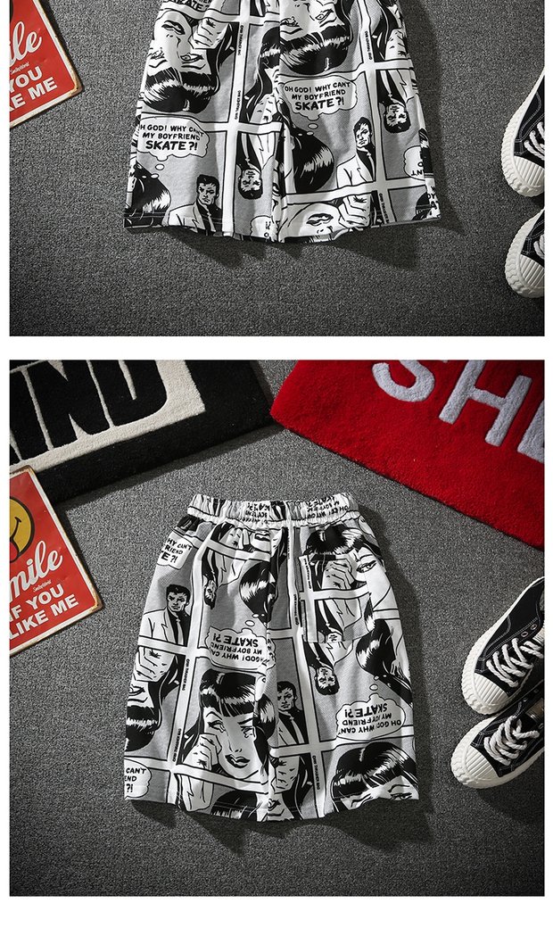 Mùa hè siêu lửa hip hop quần short thời trang đường phố thương hiệu lỏng lẻo quần thể thao nam quần xà cạp quần đùi nam