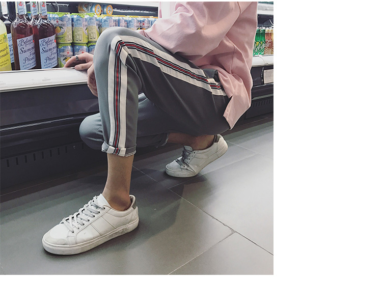 1 Harajuku phong cách bf triều sinh viên thể thao lỏng lẻo quần nữ Hàn Quốc phiên bản của chân hoang dã quần âu chín điểm quần 9.9 bán buôn quần jean nữ cao cấp