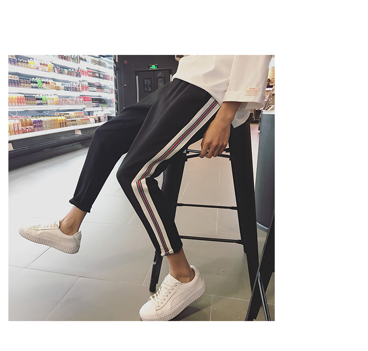 1 Harajuku phong cách bf triều sinh viên thể thao lỏng lẻo quần nữ Hàn Quốc phiên bản của chân hoang dã quần âu chín điểm quần 9.9 bán buôn quần jean nữ cao cấp