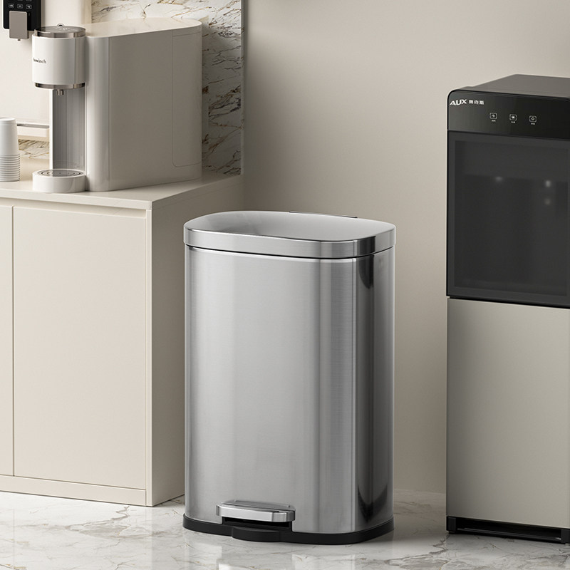 Stainless Steel Bins Household Large Size Large Capacity Office Feet Stepped Kitchen Special Commercial Pedaled with lid-Taobao