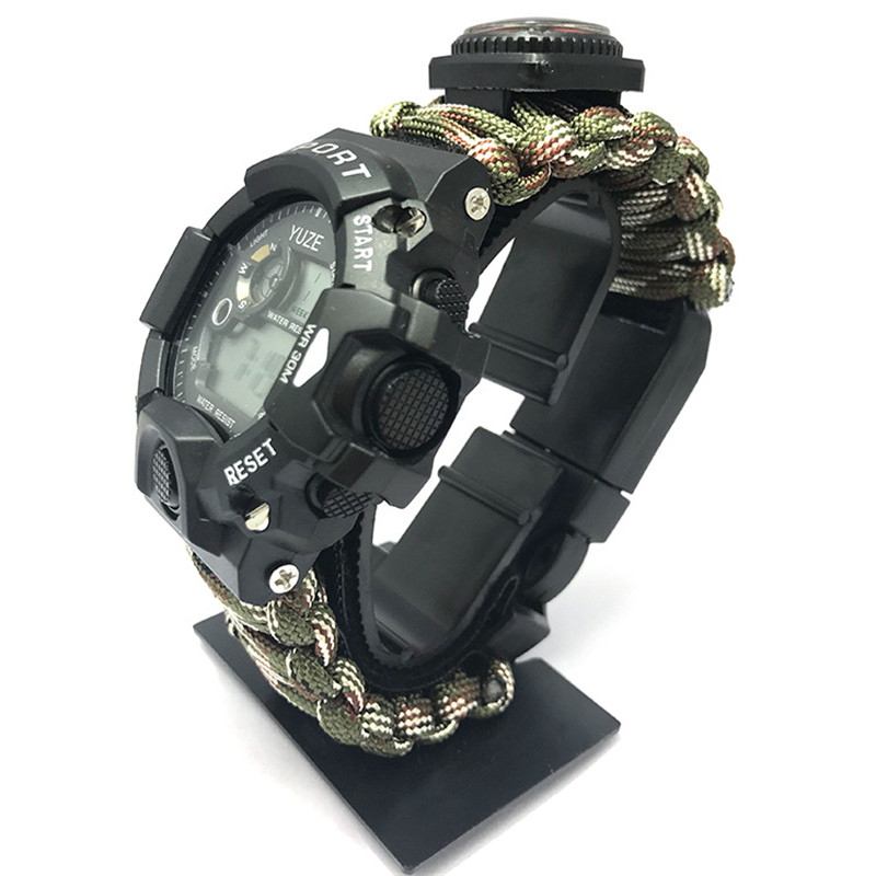 Battle Wolf 2 Waterproof Watches 3 Electronic Watches Male Special Soldier Field Courting Climbing Mountain Adjustable Umbrella Rope Sports Student Watches