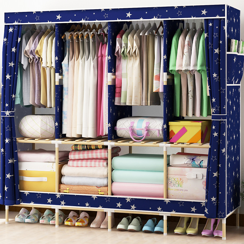 Kids Furniture Decor Storage Wardrobe Canvas Simple Storage