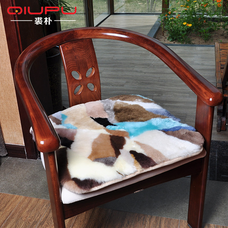 Jupu wool chair cushion pure wool sofa cushion dining chair cushion thickened chair cushion winter office cushion