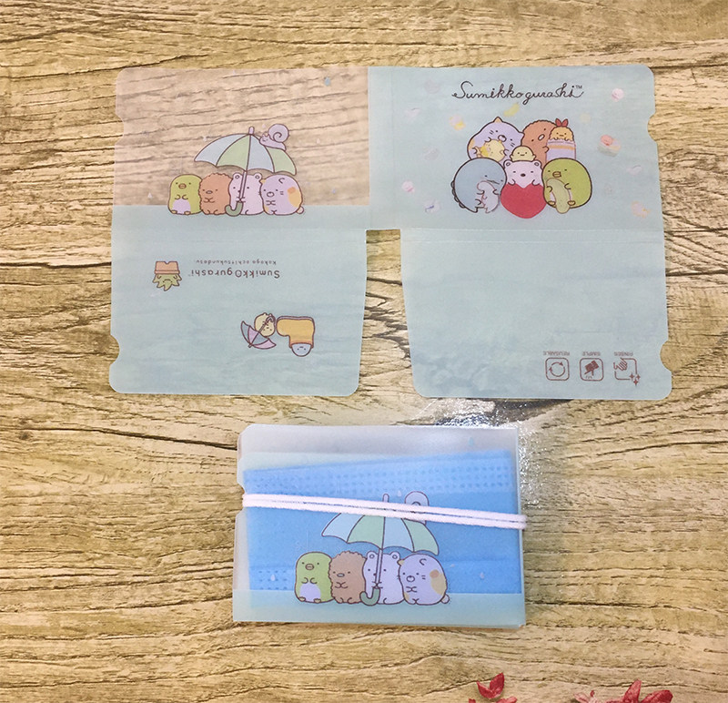 Cartoon Pattern 10 Dress Mask Containing Clip Containing Box Portable Cashier Bag Small Cute And Safe Isolation Spot