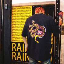 Marlboro vintage rattlesnake REMIX short-sleeved Marlboro A$AP ROCKY with the same INS tide brand T-shirt men