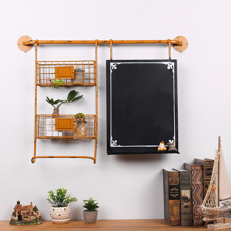 Retro Blackboard Industrial Wind Shelf Loft Bar Wall Wall Wall Soft Adornment Creative Wall Pendants Hanging