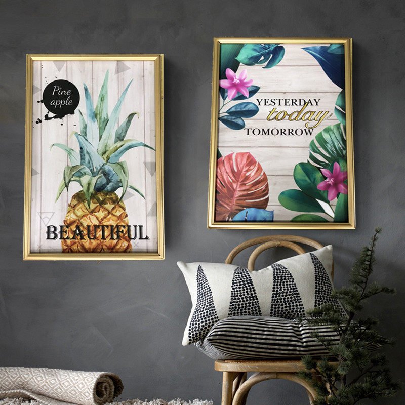Nordic Wind Modern Living Room Decoration Painting Sofa Background Wall Hanging Paintings Hanging Paintings Ins Mural Bedrooms Pineapples Xuanguan Dining Room