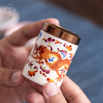 Enamel ceramic tea cans small portable mini tea cans portable mini tea cans with portable sealed storage cans travel small tea warehouse