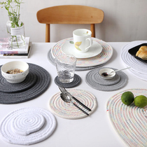 Sheri style handmade cotton thread braided thickened heat insulation anti-scalding cushion tea cushion tea cushion cup cushion disc cushion bowl cushion bowl cushion