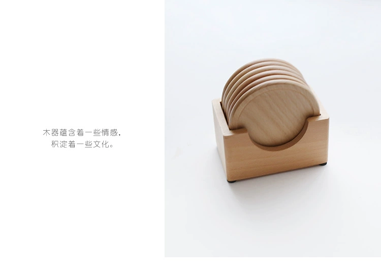 Sheri Black Walnut Solid Wood Tea Cup Mat Cách nhiệt Pad Coffee Cup Pad Water Cup Cup Hot Hot Pad Tea Art Road Phụ kiện