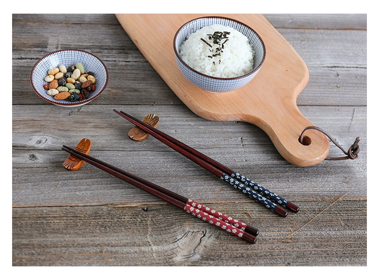 Suri Nhật Bản nhọn hoa anh đào Kemu đũa gỗ tự nhiên đũa đũa bộ đồ ăn sushi đũa 10 đôi phù hợp - Đồ ăn tối chén ăn cơm