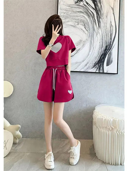 2025新款夏季短袖时髦洋气时尚减龄舒适短裤网红运动休闲套装女潮