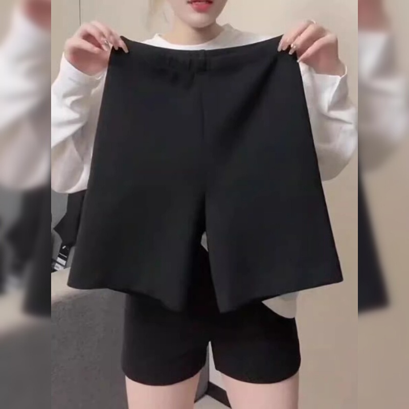 Summer Thin Plus-Size Women's Clothing 2026 Outerwear Leggings Anti-Exposure Cycling Shorts for Plus-Size Women High-Waisted Elastic Shorts