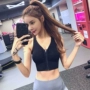 Cô gái tập thể dục ngực lớn tập hợp đồ lót thể thao dây kéo vest nhanh khô chạy rập khuôn chống sốc làm đẹp lưng áo ngực - Đồ lót thể thao áo thun tập gym