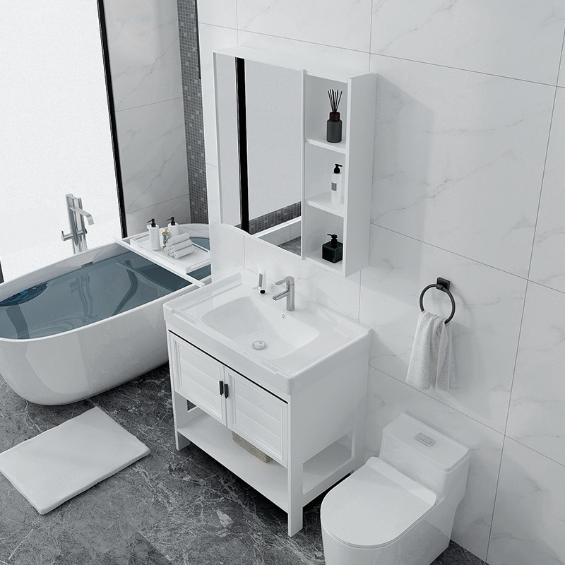 Ceramic wash basin bathroom cabinet combination small-sized washbasin mini floor-to-floor balcony basin toilet dressing room wash pool
