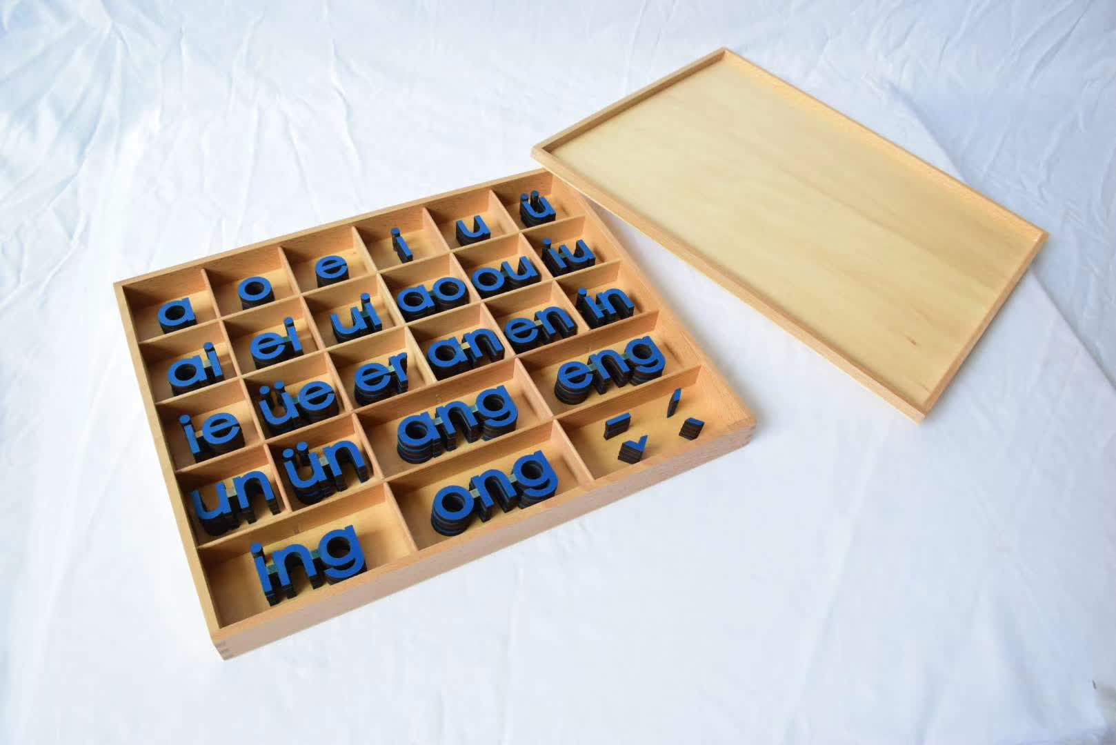 Mont's language teaching aids Professional kindergarten Early teaching Puzzle Rhyme Alphabet with mobile spelling letters Montausssori