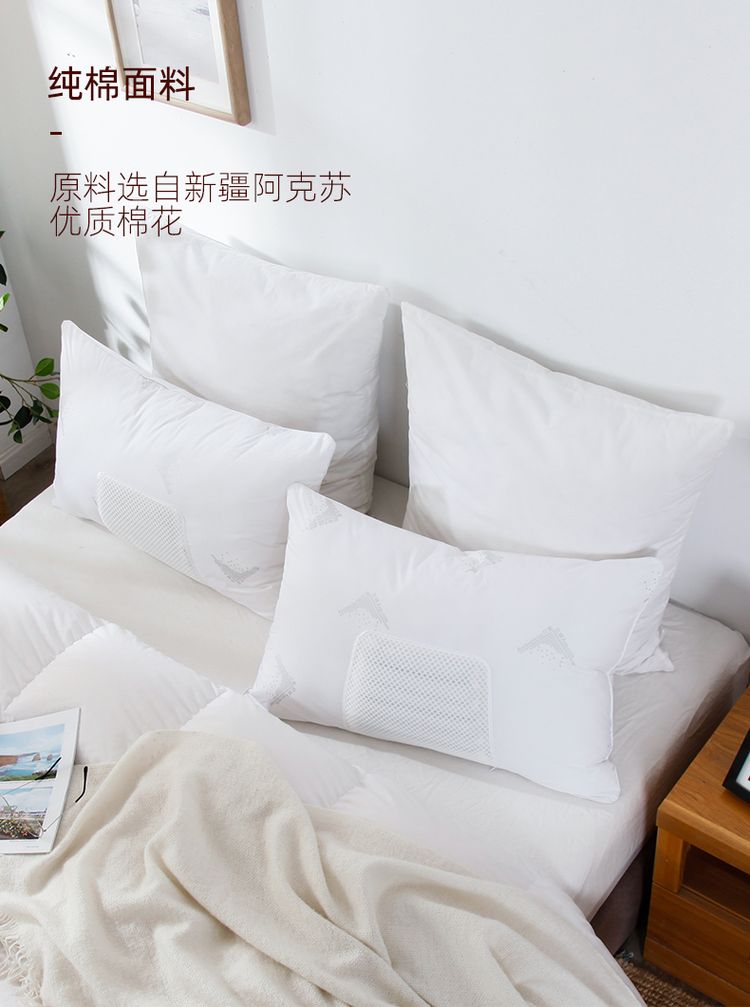Gối da kiều mạch gối kép dành cho người lớn ký túc xá sinh viên lông vũ đơn lông nhung toàn bộ gối đầu khách sạn thấp, trung bình và cao mềm - Gối