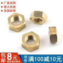 Copper nut Brass hexagon nut Pure copper screw M2M2 5M3M4M5M6M8M10-M24