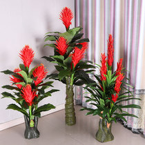 Simulation fake flower plastic silk flower living room interior decoration floor-to-ceiling simulation green plant fake tree Bonsai fortune Dangdang ornaments