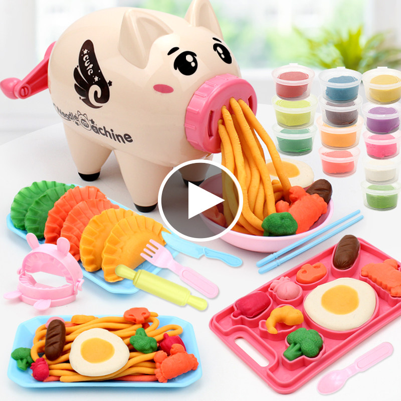 Children's Color Small Pig Non Toxic Rubber Ice Cream Mold Set Set Clay Toys 6 Girls 3