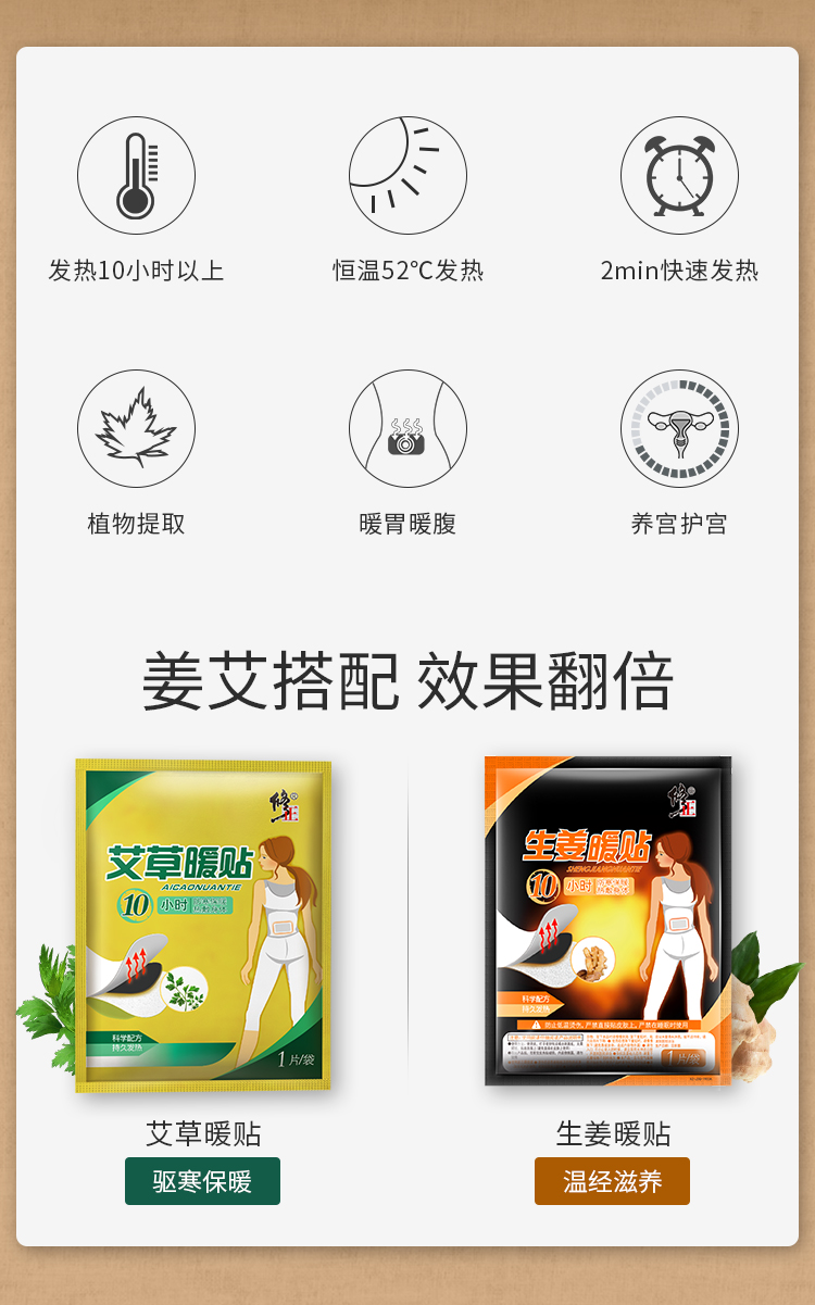 修正 艾草生姜暖贴 20片 图3