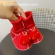 Праздничный замшевый милый маленький красный кролик